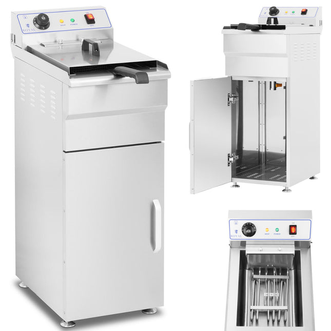 Free-standing electric fryer on a cabinet, 400V 10L by Royal Catering - Gastronomy/Kitchen/Heating devices/Fryers and fryers/Free-standing fryers