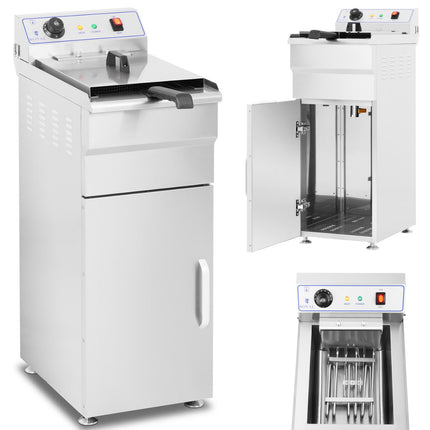 Royal Catering Free-standing electric fryer on a cabinet, 400V 10L