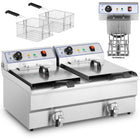Double two-chamber fryer with taps 400V - 2x10L by Royal Catering - Gastronomy/Kitchen/Heating devices/Fryers and fryers/Controlled fryers