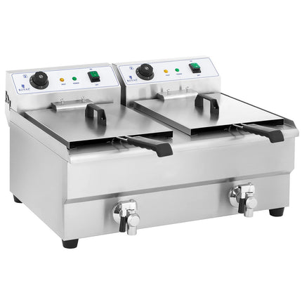 Royal Catering Two-chamber fryer with 230V 2x16L taps – image 3