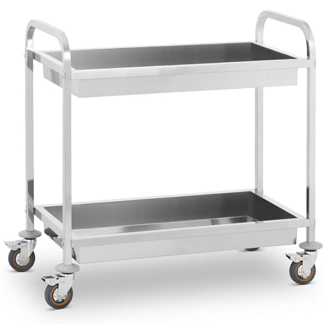2 shelf steel trolley with deep shelves