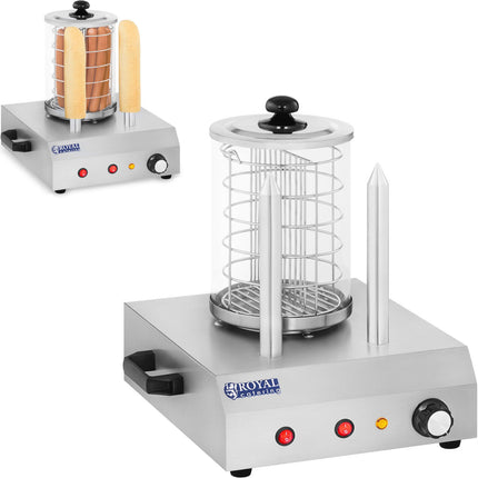 Heater device up to 30 hot dogs sausage 2 buns Royal Catering RCHW-350-2