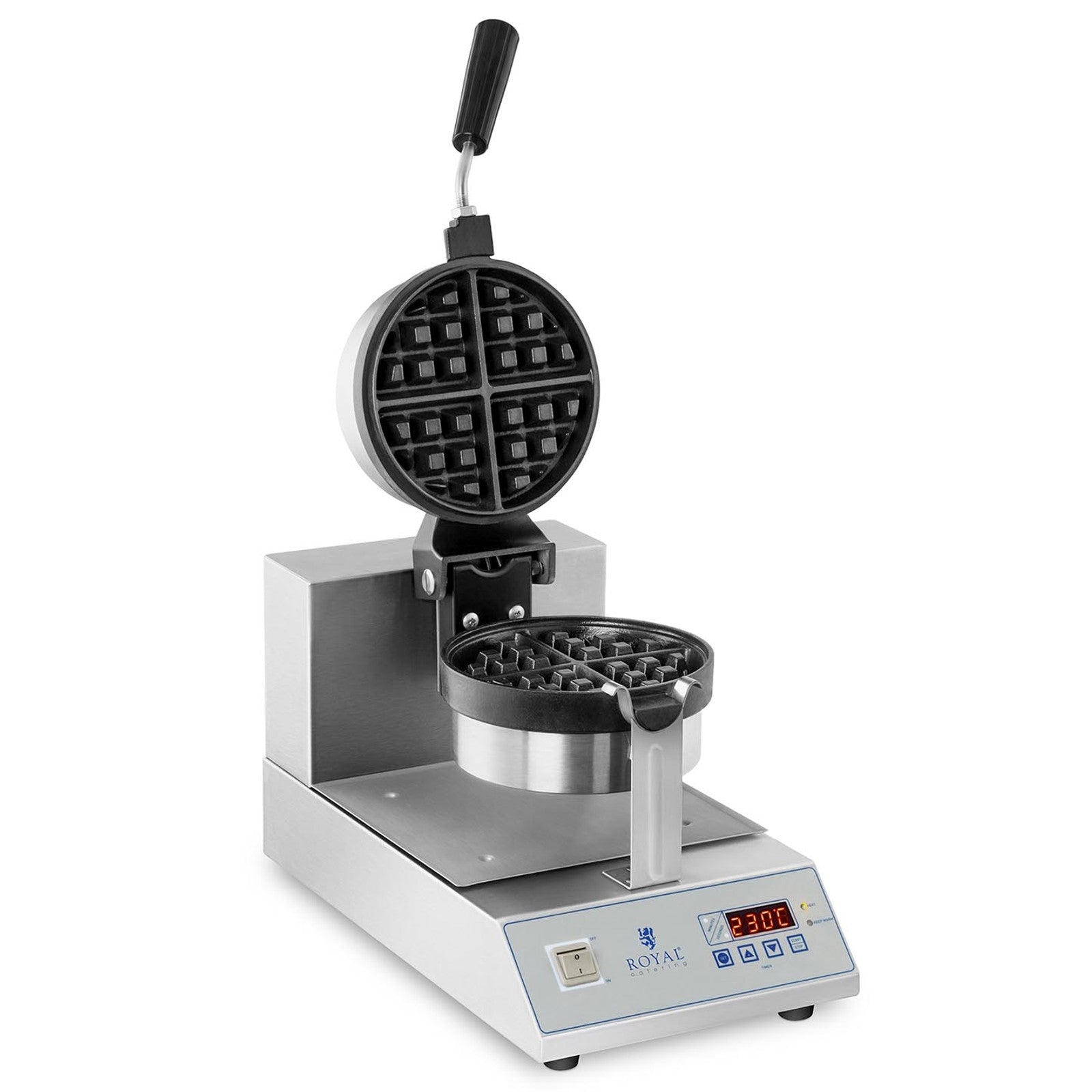 Royal Catering Rotary waffle maker for waffles with round quarters. 18cm 1300W RCWM-1300-RE – image 2