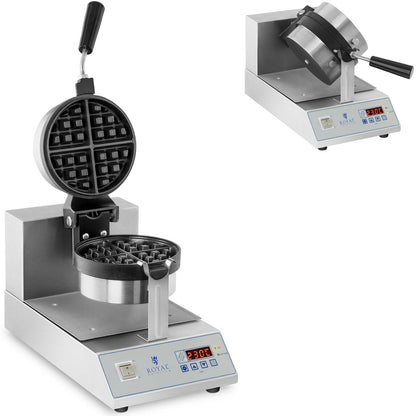 Royal Catering Rotary waffle maker for waffles with round quarters. 18cm 1300W RCWM-1300-RE
