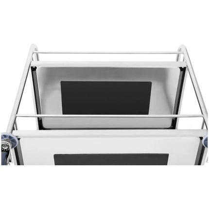 Stainless steel waiter cart with rails - 2 shelves Royal Catering