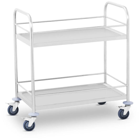 Stainless steel waiter cart with rails - 2 shelves Royal Catering