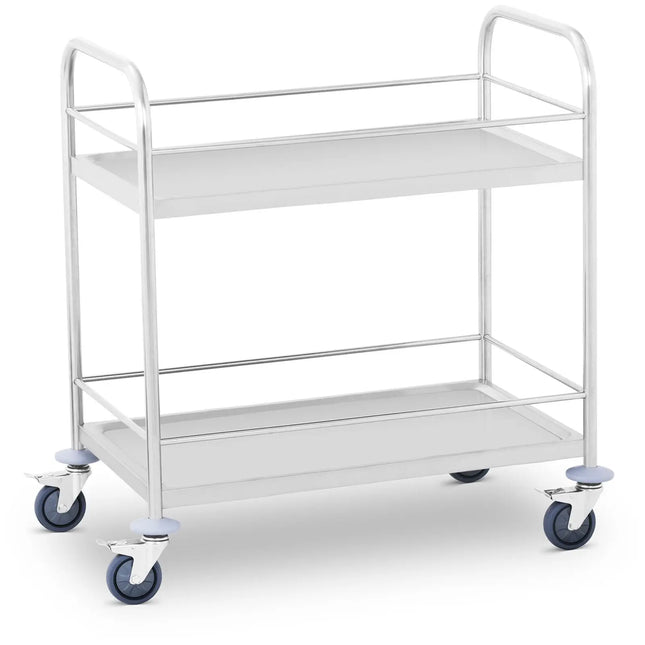 Stainless steel waiter cart with rails - 2 shelves Royal Catering