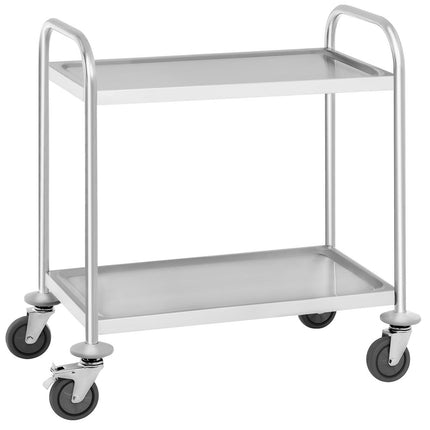 Catering waiter cart 2 shelf stainless steel up to 150kg