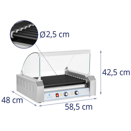 Roller grill with Roller Window BBQ with 11T Teflon Roller Roller