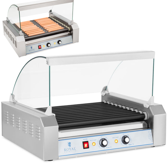 Royal Catering Roller grill with Roller Window BBQ with 11T Teflon Roller