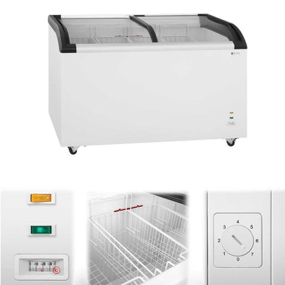 Royal Catering Commercial chest freezer with lock and glass top up to -25deg C 355L – image 2