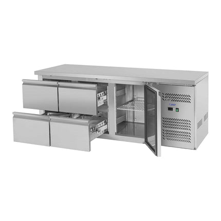 Royal Catering Refrigeration table with steel worktop 4 drawers from -2 to 10deg C 179cm – image 2