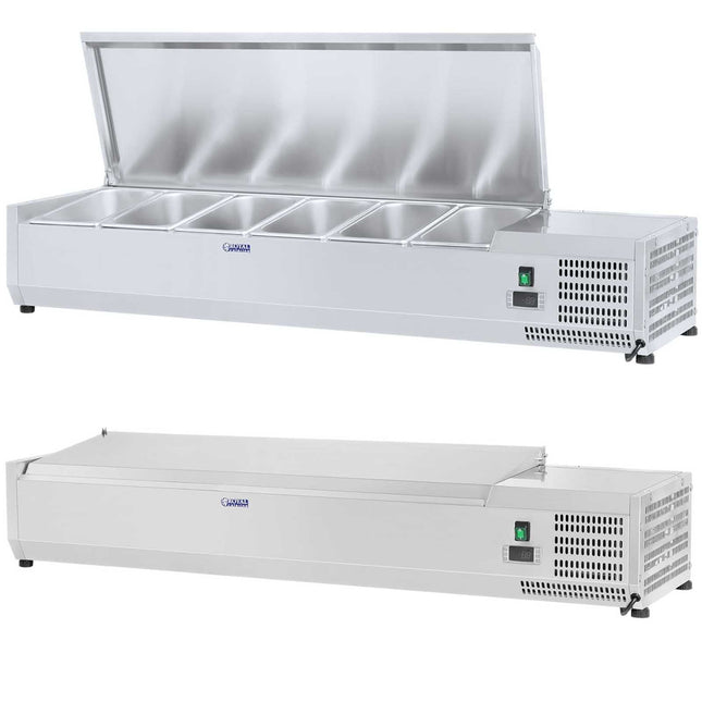 Royal Catering Refrigeration top with steel cover 6x GN1/4 140cm