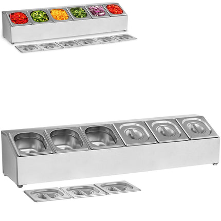 Royal Catering Display rack for 6x GN 1/6 containers + lid containers