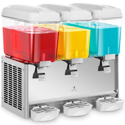 Royal Catering Dispenser cooler for triple juice drinks 3x 18L