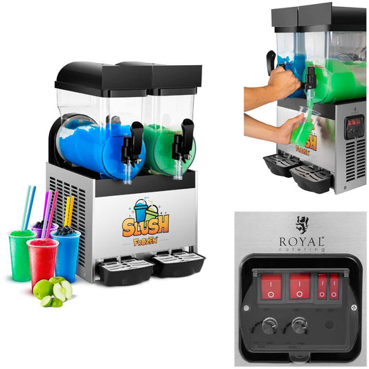 Royal Catering Granitor dispenser slush drink machine double granny 2x 15L