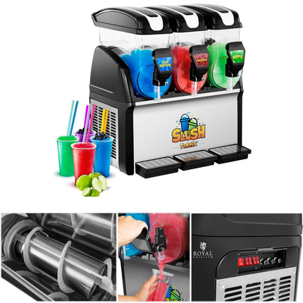 Royal Catering Granitor dispenser slush-granity triple 3x 15L drink device
