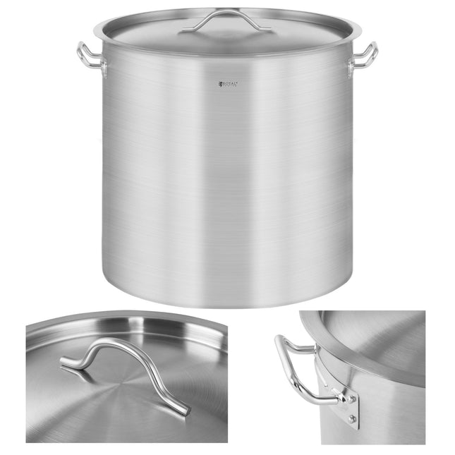 Royal Catering Cup with steel lid stainless steel for induction cooker 36 L