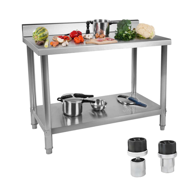 Royal Catering Table cooking table with stainless steel Randid 120x60cm