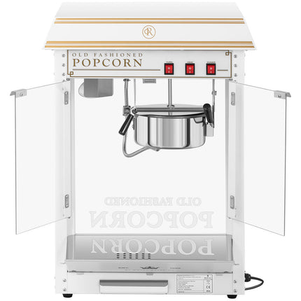 Royal Catering Machine automatic anti-splashing machine retro popcorn TEFLON 1600 W 5-6 kg/h - white-gold – image 6