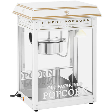 Royal Catering Machine automatic anti-splashing machine retro popcorn TEFLON 1600 W 5-6 kg/h - white-gold – image 10