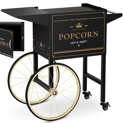 Royal Catering Base cart for popcorn machine with retro cabinet 51 x 37 cm - black and gold