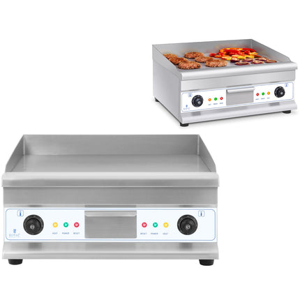 Royal Catering Barbecue electric plate smooth 300deg C 60 cm 2 x 3200W