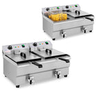 Royal Catering Double electric gastronomy fryer with 230 V 2 x 3200W 2 x 13 L