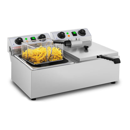Royal Catering Electric catering fryer TIMER 230 V 2 x 3200W 2 x 10 L – image 2