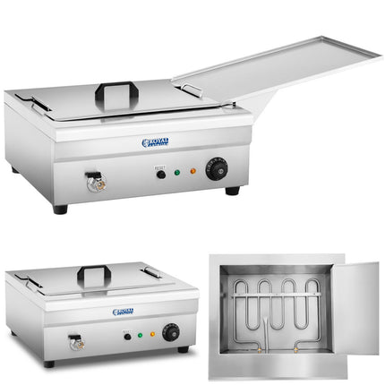 Royal Catering Fryer for fish doughnuts with drain shelf 3200W 230V 14L