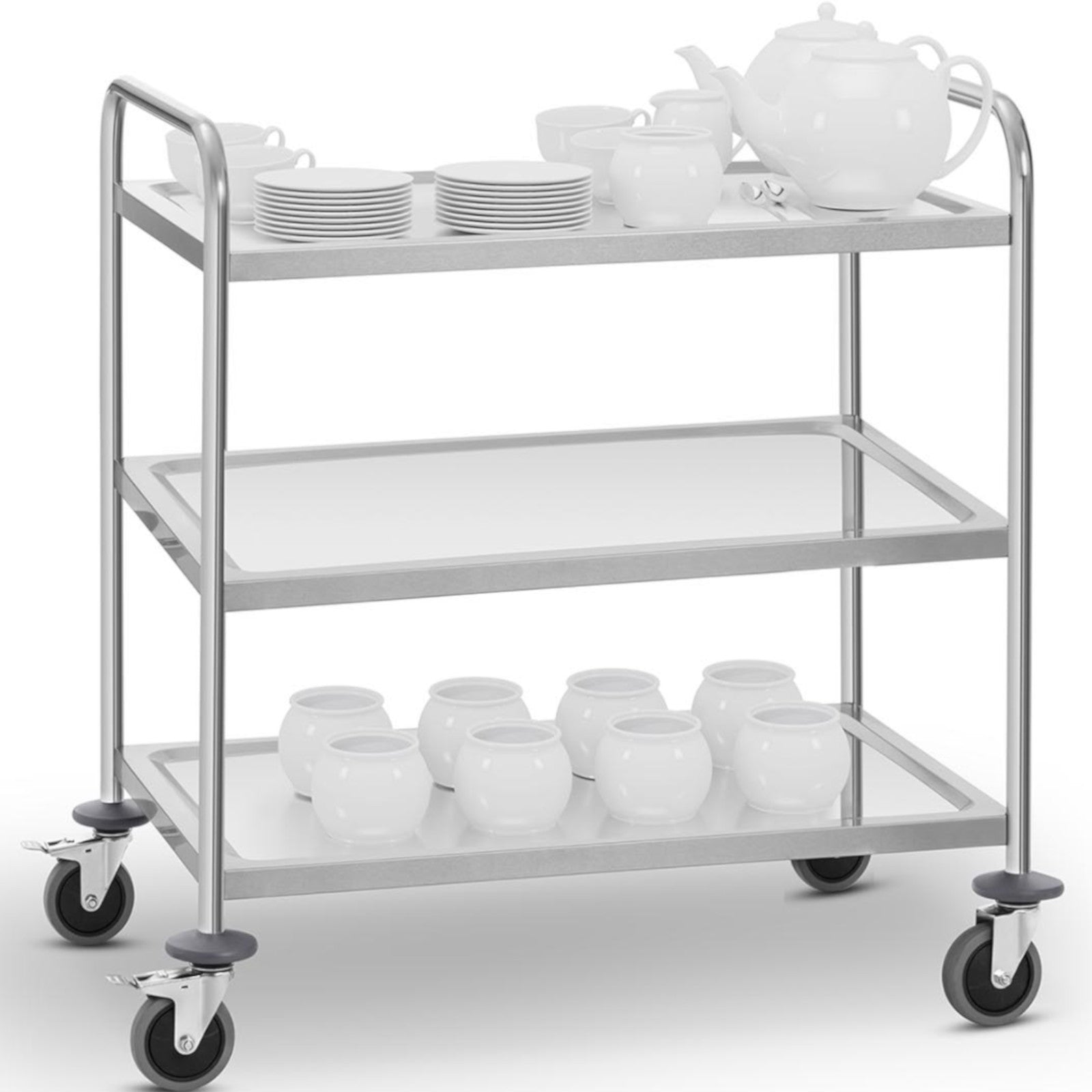 Royal Catering HoReCa waiter's trolley, stainless steel, 3 shelves, up to 150 kg – image 2