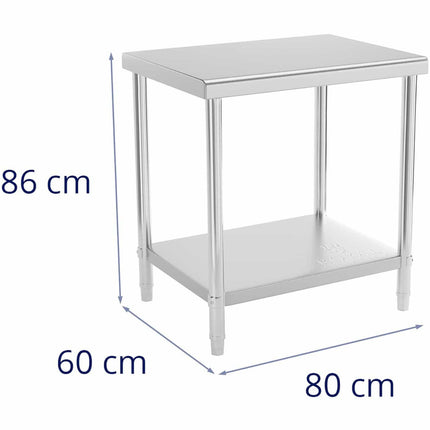 Royal Catering Table, central steel worktop with shelf 80 x 60 cm – image 6