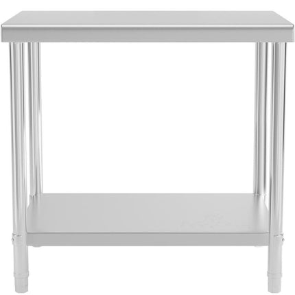 Royal Catering Steel worktop table stainless steel with shelf 90x60cm – image 2