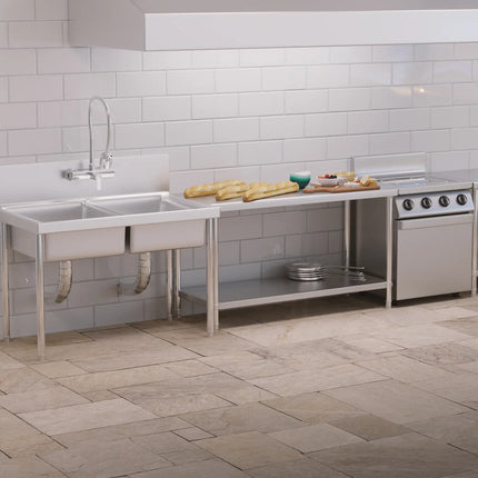 Royal Catering Table, central steel worktop with shelf, 150 x 60 cm, up to 230 kg – image 5