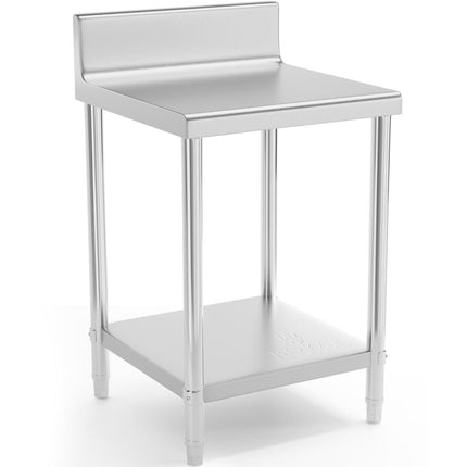 Royal Catering Worktop table steel stainless wall with front and shelf 60x60cm – image 2