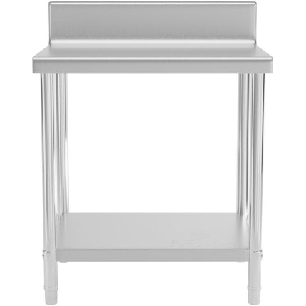 Royal Catering Worktop table steel stainless wall with a rand and 80x60cm shelf – image 6