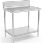 Royal Catering Worktop table stainless steel wall with 90x60cm shelf