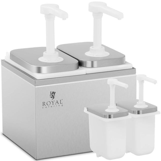 Royal Catering Double dispenser for sauces with stainless steel 2 x 2 l pump