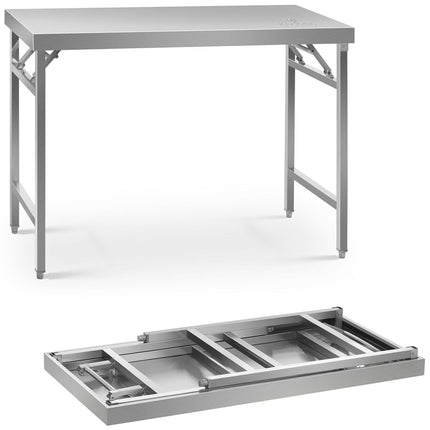 Royal Catering Table made of stainless steel folding 120 x 60 cm
