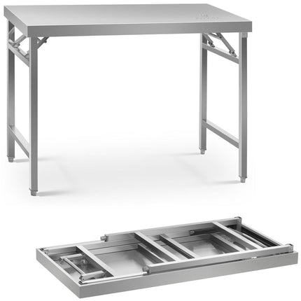 Royal Catering Stainless steel laboratory foldable table 120 x 70 cm