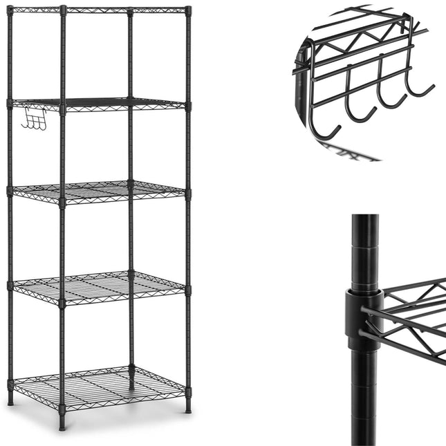 Royal Catering Container box wire-bore sheet 5 shelves 55 x 44.5 x 150 cm up to 150 kg