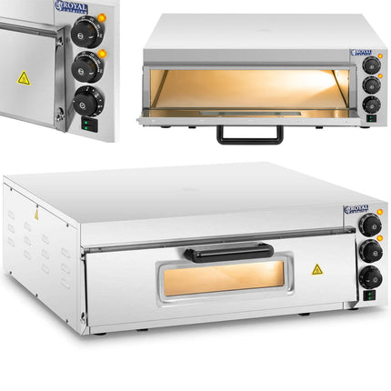 Royal Catering Single chamber pizza stove with glass 1 pizza 60 cm 230 V 3000 W