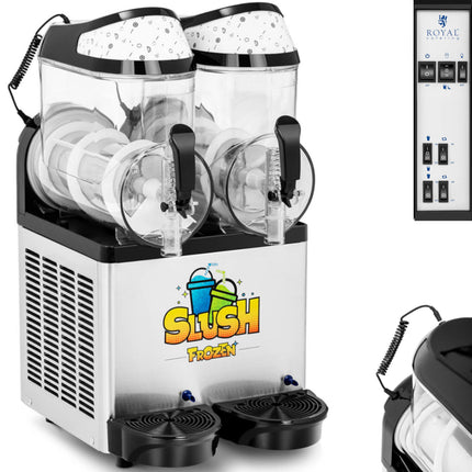 Royal Catering Granitor Slush Drinking Machine Sorret Smoothies Double 600 W 2 x 10 L