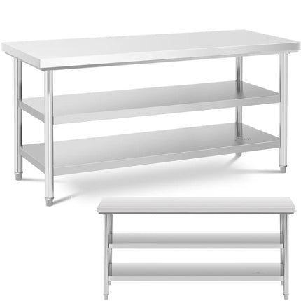 Royal Catering Table, central steel worktop, 2 shelves, 120 x 70 cm, up to 200 kg – image 7