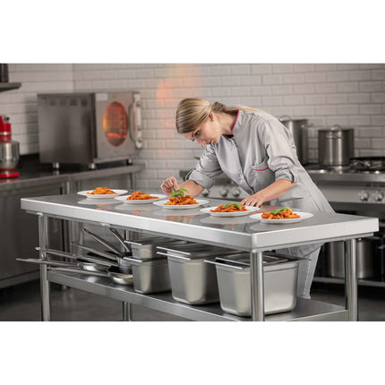 Royal Catering Table, central steel worktop, 2 shelves, 180 x 60 cm – image 5