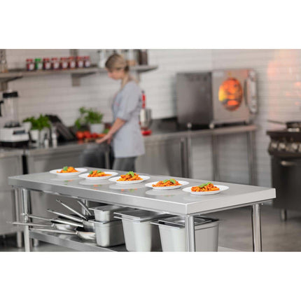 Royal Catering Table, central steel worktop, 2 shelves, 180 x 60 cm – image 8