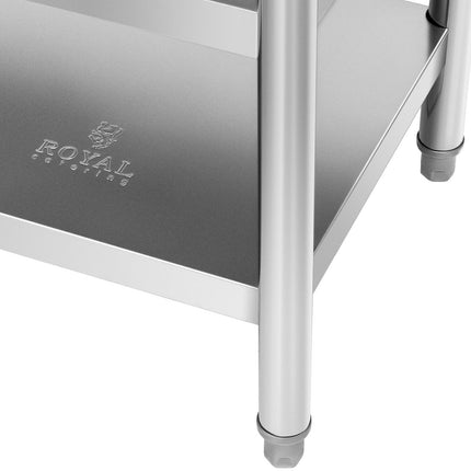 Royal Catering Worktop table stainless steel with 2 shelves 150x70cm – image 4