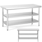 Royal Catering Worktop table stainless steel with 2 shelves 150x70cm