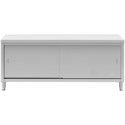 Royal Catering Stainless steel gastronomy freestanding cabinet, sliding doors, 200x70cm – image 5
