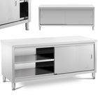 Royal Catering Stainless steel gastronomy freestanding cabinet, sliding doors, 200x70cm